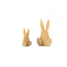 Freestanding Wonky Bunny with Engraved Face and 3D Feet (18mm)