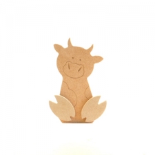 Freestanding Wonky Cow with Engraved Face and 3D Feet (18mm)