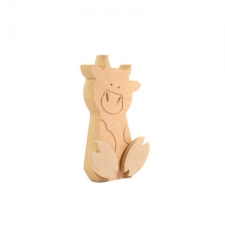 Freestanding Wonky Cow with Engraved Face and 3D Feet (18mm)