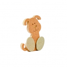 Freestanding Wonky Dog with Engraved Face and 3D Feet (18mm)