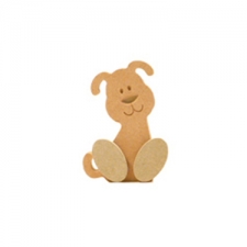 Freestanding Wonky Dog with Engraved Face and 3D Feet (18mm)