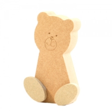 Freestanding Wonky Teddy with Engraved Face and 3D Feet (18mm + 6mm) 