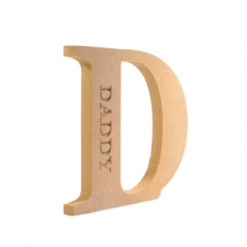 Freestanding, 200mm Georgian Bold Letter D, Daddy (18mm)