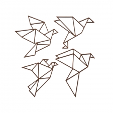 Geometric Set of 4 Origami Birds (3mm)