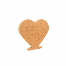 Grandchildren are like Stars... Engraved Heart (18mm) 