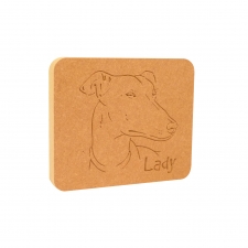 Greyhound Dog Face Plaque (18mm)