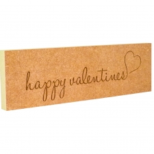 'happy valentines' engraved plaque (18mm)