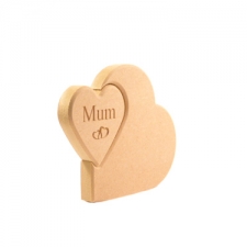 Heart in a Heart, Engraved Mum (18mm)