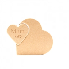 Heart in a Heart, Engraved Mum (18mm)