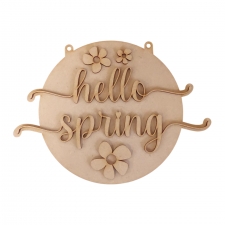 Hello Spring Plaque (3mm)