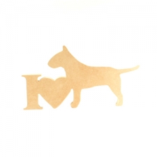I Love Bull Terrier Sign (18mm)