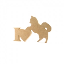 I Love Chihuahua (Long Haired) Sign (18mm)
