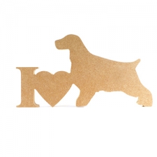 I Love Cocker Spaniel (short tail) Sign (18mm)