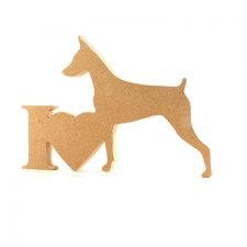 I Love Doberman Sign (18mm)