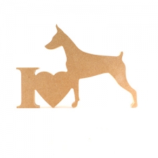 I Love Doberman Sign (18mm)