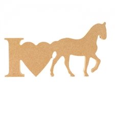 I Love Horses Sign (18mm)