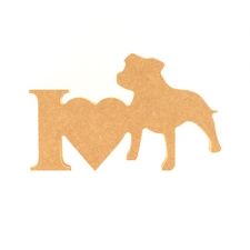 I Love Staffy Sign (18mm)