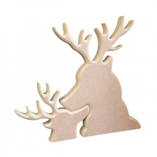 Interlocking Stag Heads (18mm)