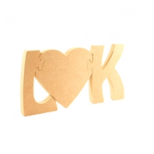 Jigsaw Initials with Heart (18mm)