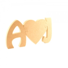 Jigsaw Initials with Heart (18mm)