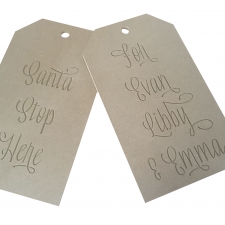 Large Door Tags, 'Santa Stop Here for ...' (18mm)