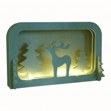 LIGHT UP Layered Reindeer Scene, with 1 Adult 6mm