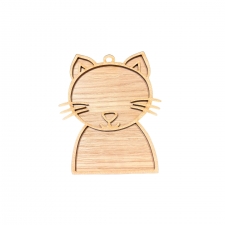 Oak Veneer Cat/Dog Hanging Decoration (4mm)
