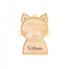 Oak Veneer Cat/Dog Hanging Decoration (4mm)