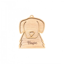 Oak Veneer Cat/Dog Hanging Decoration (4mm)
