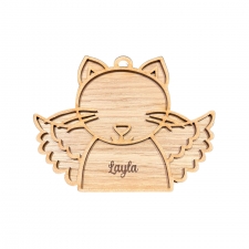 Oak Veneer Memorial Cat/Dog Hanging Decoration (4mm)