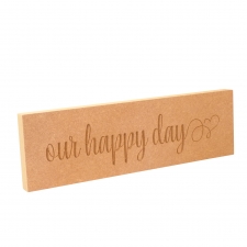 our happy day, Engraved Plaque (18mm)