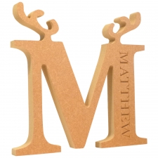 Reindeer Letter, Antler Design (18mm)