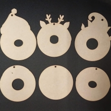 Set of 6 Christmas Donuts (3mm)