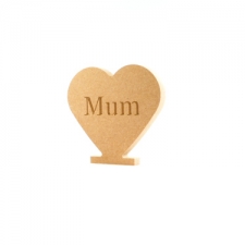 Solid Heart, Engraved Mum (18mm)