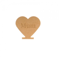 Solid Heart, Engraved Mum (18mm)