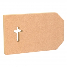 Tag shape with cross cut out (18mm)