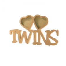 Twins Photo Frame with 2 Hearts (18mm)