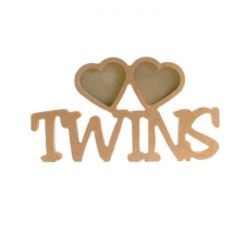 Twins Photo Frame with 2 Hearts (18mm)