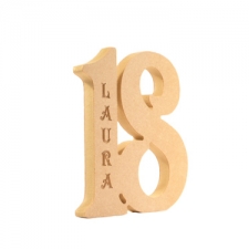 Number with Name Engraved (18mm)