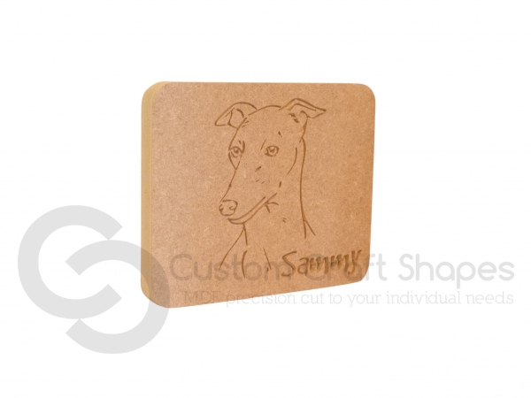 Whippet Dog Face Plaque (18mm)